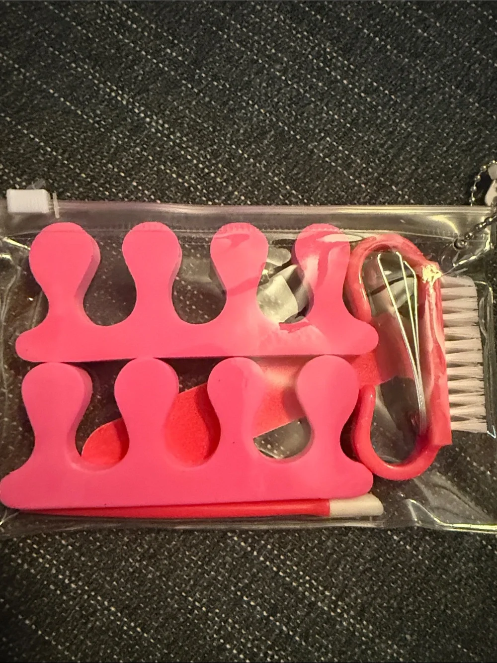 Pink Women’s Pedicure Kit - Toe Separators & Nail Care Set